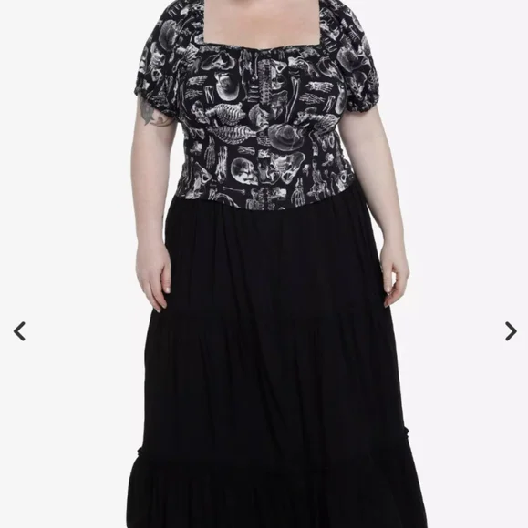 Hot Topic Social Collision Skeleton Bones Crop Top Plus Size 4 4X NEW - Picture 2 of 9